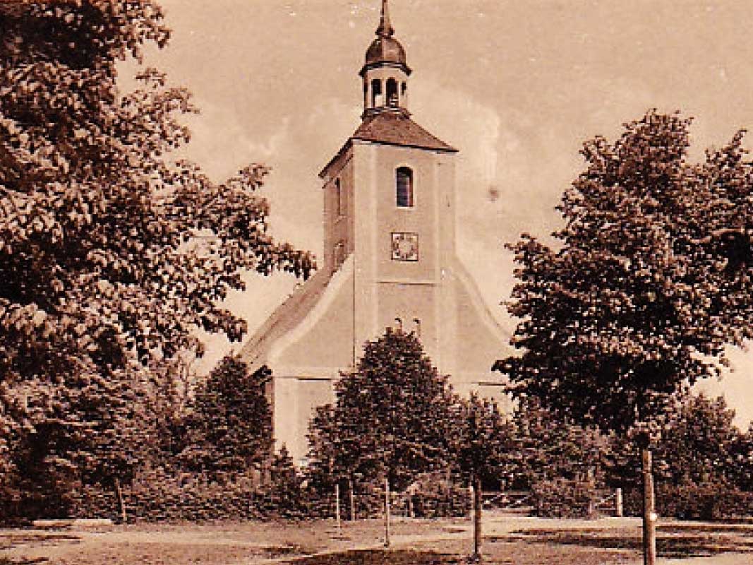 Historische Aufnahme der Evangelischen Kirche in Burg im Spreewald